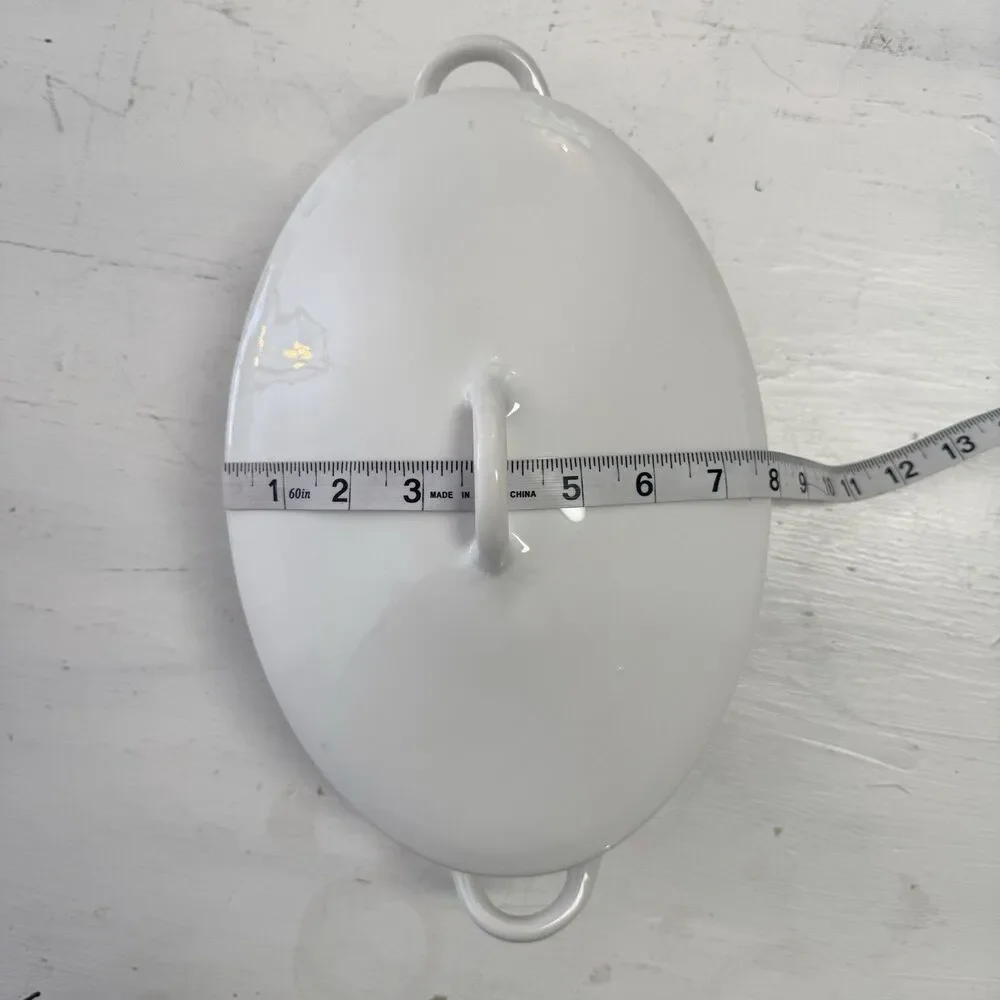 Antique Zeh, Scherzer & Co. Bavaria White Porcelain Vegetable Tureen Minimalist